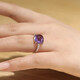 GEM STONE KING 4.42 carat amethyst ring 925 silver new light luxury niche retro ring as a birthday gift for mom, US No. 7