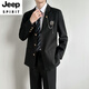 JEEP SPIRIT new college style dk uniform men's suit suit jacket three-button jk suit shirt casual trousers class uniform trendy black jacket high quality XL recommended 120-135Jin Jin equals 0.5 kg