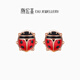 Chao Acer Little Ladybug 18K Gold Stud Earrings for Women Rose Gold Color Gold Earrings Fashionable Birthday Gift for Girlfriend Pre-sale Single Earring