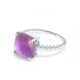 GEM STONE KING 4.42 carat amethyst ring 925 silver new light luxury niche retro ring as a birthday gift for mom, US No. 7