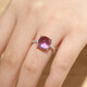 GEM STONE KING 4.42 carat amethyst ring 925 silver new light luxury niche retro ring as a birthday gift for mom, US No. 7