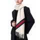 Gucci (GUCCI) double G double-sided tassel diagonal stripes scarf and shawl for men and women, beige, early autumn gift