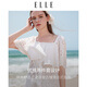 ELLE white cotton pajamas for women 2025 summer new style French ruffle resort style short-sleeved shorts set white (top) M