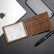 
Piron men's head layer cowhide Crazy Horse leather genuine leather leather card bag ID bag multiple card ultra-thin card bag driver's license leather case brown