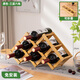 Tanbeiman red wine display rack red wine rack storage rack grid home installation-free wine rack ornaments small wine cabinet multiple bottles of wine desktop simple installation-free foldable primary color - three layers (thickened pure bamboo) 6 bottles