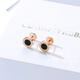 Fat Donglai's same style earrings single 18k gold for men and women 18K gold rose gold silver screw flying saucer round cake shaped ears small rose gold pair with ordinary earplugs This item