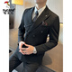 Woodpecker (TUCANO) brown double-breasted suit men's suit British slim men's large size suit three-piece wedding groom's dress trendy black (suit + trousers) XL 52 (125-135Jin Jin equals 0.5 kg)