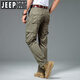 JEEP SPIRIT Jeep Army Green Work Pants Men's Summer Thin Loose Multi-Pocket Straight High-End Casual Pants Spring and Autumn New SG-J9922 Army Green [Pure Cotton] Thin Model 29 [Wait 2 feet 2]
