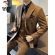 Woodpecker (TUCANO) brown double-breasted suit men's suit British slim men's large size suit three-piece wedding groom's dress trendy black (suit + trousers) XL 52 (125-135Jin Jin equals 0.5 kg)