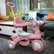 Children's tricycle with music bicycle 1-3-6 years old baby stroller light pedal bicycle small flagship model pink + music + light + push handle,