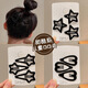 Black simple popular children's hair clip summer broken hair bangs hair clip forehead side clip headdress temperament bb clip TS268-02 five-pointed star 3-piece set