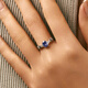Fat Donglai's same style tanzanite ring MODIANS 925 silver light luxury tanzanite blue with diamonds for women retro distressed beauty light luxury tanzanite blue ring US size 5 (49mm)