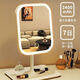 Light-filling mirror LED makeup mirror for dormitory student mirror desktop mirror beauty mirror square light luxury makeup mirror LED three-color light adjustable long battery life CK11 innocent white CK12 4K mirror without light model