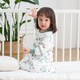 Nest designs infant sleeping bag all-in-one baby bamboo cotton split-leg two-in-one anti-kick quilt for children, suitable for all seasons, forest path-avocado double layer (recommended room temperature 20-24) 70cm (S size, recommended height 65-75cm)