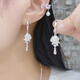 RSRDDY Lao Phoenix Pure Silver 9999 Cubic Water Drop Rose Earrings Women's Pure Silver Earrings for Mom and Wife Earrings Pure Silver Rose Peony Tassel Earrings Lao Fengxiang's Same Style 4.58 Grams with Counter + Certificate