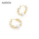 AJIDOU Ajidou earrings birthday gift simple and elegant imitation pearl zircon earrings for girlfriend and wife gold + white