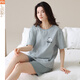 Modal pajamas for women in summer 2025 new short-sleeved striped suit for wearing cartoon Korean style home clothes Y9858 M 75-95Jin [Jin equals 0.5 kg]
