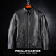 PJL2025 new men's casual slim fit versatile stand-up collar straight zipper genuine deerskin leather jacket black M (130Jin Jin is equal to less than 0.5kg)