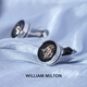 William Milton Silver Rotable Tourbillon Cufflinks Men's Men's Light Luxury Cuff Stud Custom Gift Black Tourbillon
