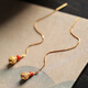Little Silversmith S925 Silver Gourd Tassel Long Ear Wire Women's New Chinese Metaphysics Good Luck Earrings Earrings Earrings Studs Earrings Good Gifts