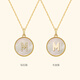 Helas Hera 18K gold letter custom necklace light luxury white mother-of-pearl clavicle chain diamond pendant as a birthday gift for girlfriend M pendant + 18K gold necklace (with diamond version)