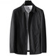 LiLang Spring and Summer New Product Simple and Casual Light Jacket Men's Lapel Work Clothes Shirt Collar Sun Protection Clothes Black M 170 (Recommended 120Jin Jin equals within 0.5kg)