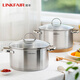 Lingfeng steamer stainless steel soup pot steaming all-in-one household uncoated single-layer steamer steamer induction cooker gas stove universal steamer 1 layer 24cm