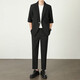 Light and mature style Korean style loose summer thin men's suit two-piece set gray set 3XL