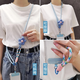 Mobile phone lanyard hanging neck crossbody key chain children's artifact reinforced anti-fall and anti-lost safety rope nylon wrist style crossbody style blue pastel removable hand rope | high-end anti-lost | 2025 new product