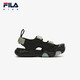 Fila Fila Children's Shoes Jellyfish Sandals 2025 Summer New Boys and Girls Velcro Flashing Shoes Black/Space Silver-BS 28