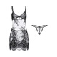Admiration Autumn and Summer Underwear Feminine Backless Temptation Pajamas Suspender Nightgown Home Clothes Set Lace Nightgown Cool Black One Size