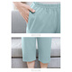 Langsha (langsha) mother cardigan pajamas for women in summer pure cotton short-sleeved cropped pants large-size thin style middle-aged and elderly mothers home clothing set 9898# M [Suggested 80-100Jin [Jin equals 0.5 kg]]