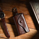 Liner (non) mini leather key bag universal large capacity for men and women Single button-brown