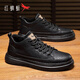 Red Dragonfly Men's Casual Shoes 2025 Autumn and Winter Leather Shoes New Versatile Classic Shoes Men's Light Luxury Business Black Shoes Men Black Four Seasons (7002T) Upgrade 42
