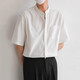 Scarecrow (MEXICAN) summer ice silk cool feeling cotton and linen light luxury style Henry collar short shirt trendy men's dark pattern white XL (130-150Jin Jin equals 0.5 kg)