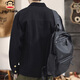 Paul Frank Jacket Men's Spring and Autumn Trendy Cotton Work Jacket Men's Casual Denim Top Men's Black XL