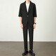 Light and mature style Korean style loose summer thin men's suit two-piece set gray set 3XL