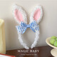 SNQP Cute Plush Rabbit Ears Headband Girls Headband Amusement Park Hair Accessory Children's Rabbit Police Headdress Dress Up Blue Plush Rabbit Headband One Piece