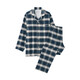 MUJI side seamless flannel pajamas men's home wear winter dark blue plaid 5A L