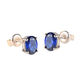 DL 1998 Fat Donglai quality women's Japanese and Korean fashion colored gemstone earrings silver plated 18k gold tanzanite earrings accessories