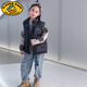 G.DUCKKIDS parent-child Korean style down vest for boys and girls in autumn and winter outer wear waistcoat white duck down jacket children's vest black upgraded thickened 400 three-proof fabric 170cm