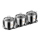 Yupinjia 304 stainless steel seasoning jar seasoning box set seasoning jar seasoning jar round seasoning box household kitchen supplies 304 stainless steel seasoning jar three flavors