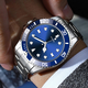 New Watch Men's Quartz Trendy Business Steel Band Watch Fashion Blue Water Ghost