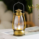 Camping lamp, creative retro portable night light, Internet celebrity mini atmosphere pony lamp, desktop posing oil lamp, retro portable night light, black 1 pc