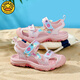 G.Duckkids kleine gelbe Ente 2025 Sommermädchen Sandalen für Mädchen mit Zehen-Anti-Kollision und Tritt Mädchen Sportschuhe Anti-Slip-Weich-Bottom-Strand 9903 Pink 26 Größe Inner Länge/16,5 cm