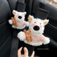 Yusenyi 2024 new car seat belt shoulder pad cover cute West Highland anti-neck car decoration girls car interior accessories Strawberry pink sweater West Highland - 1 shoulder pad cover