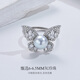 Meluxe S925 silver akoya gray seawater pearl ring butterfly live pearl female ring birthday gift for wife akoya gray 6-6.5mm