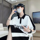 Gegusen summer thin short-sleeved T-shirt boy 12-16-year-old teenagers handsome big children trendy casual suit trend 6629 black (short-sleeved + shorts) 3XL 160-175Jin [Jin equals 0.5 kg]