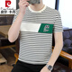 Pierre Cardin 2025 T-shirt à manches courtes pour hommes T-shirt à la mode d'été Sweat-shirt à manches à manches à manches 2025 Top décontracté 9898 White M
