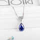 Fat Donglai quality sapphire necklace 925 silver heart-shaped water drop gemstone clavicle chain women's Tanzanite pendant 925 silver platinum-plated pendant ++925 silver necklace